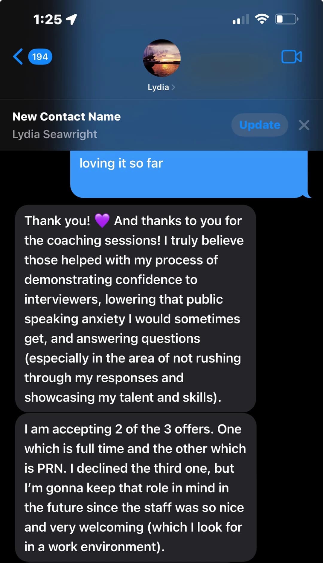 Lydia Seawright testimonial graphic