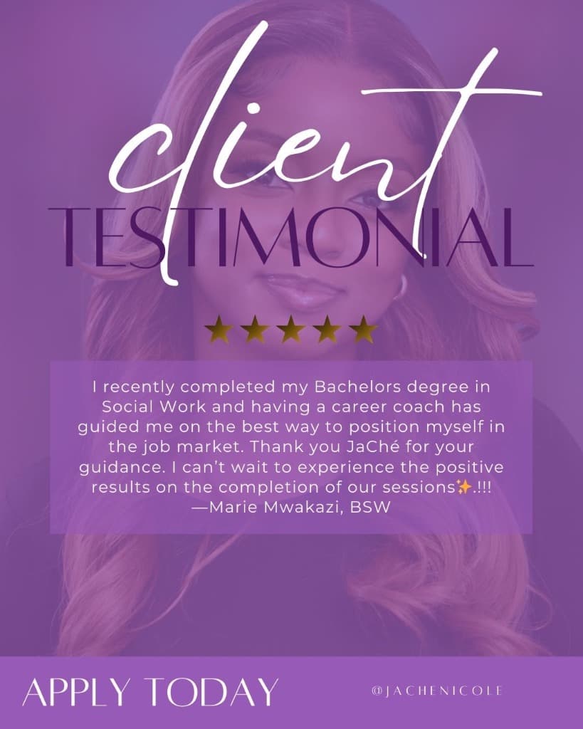 Marie Mwakazi, BSW testimonial graphic